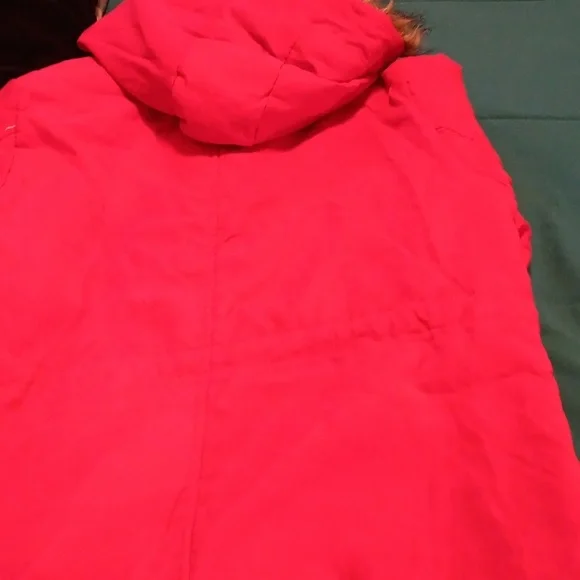 Ladies hooded Peacoat zippered and snap - Picture 4 of 6